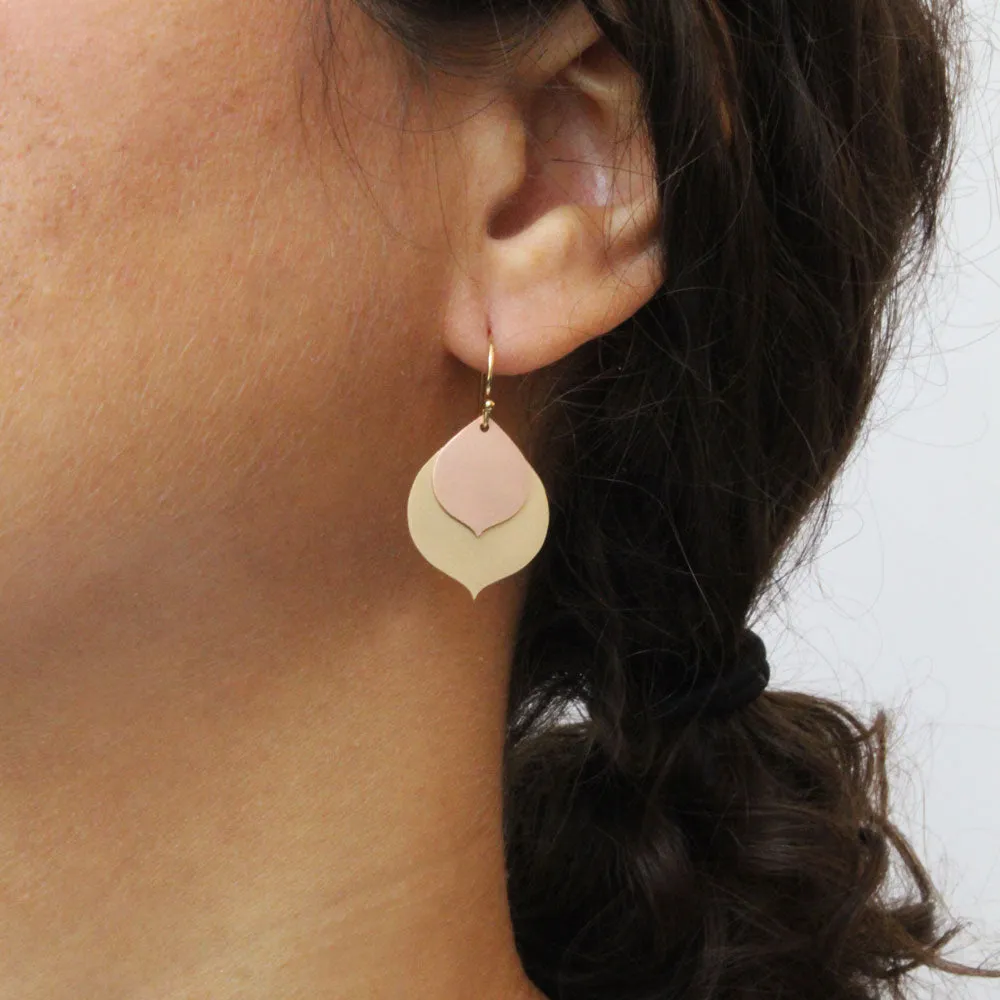 layered lotus petal earrings