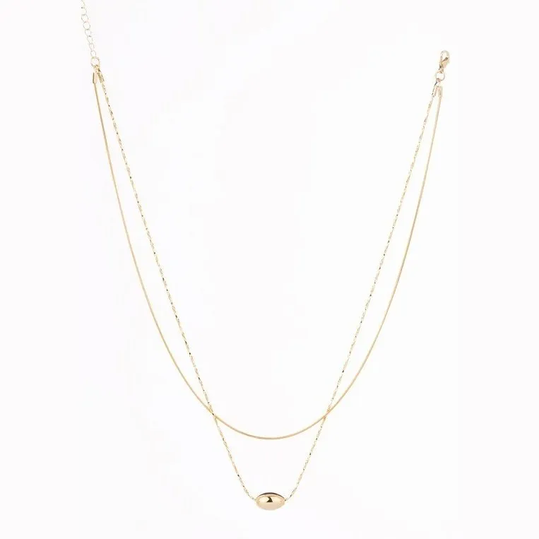 Layered oval pendant necklace