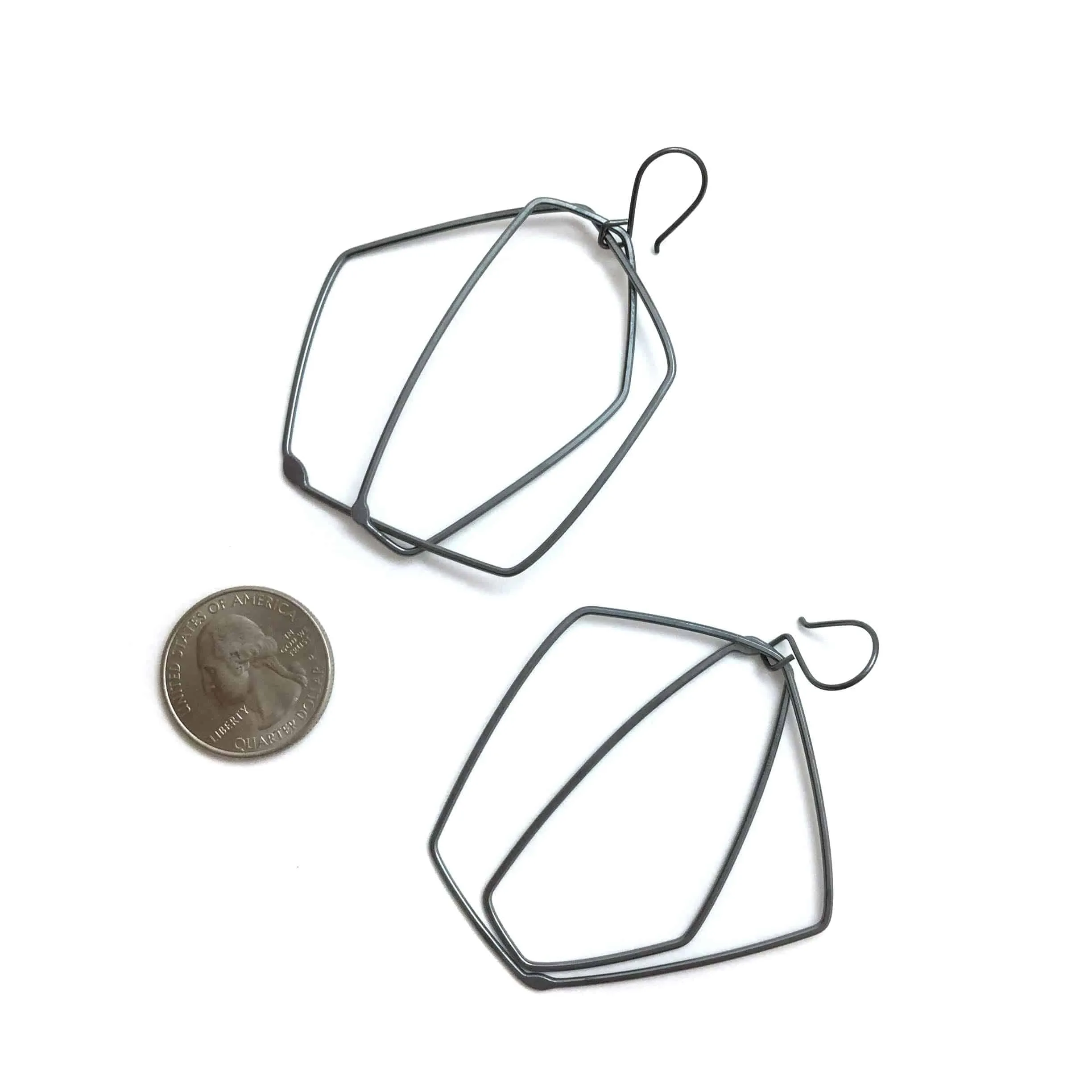 Layered Oxidized Silver Earrings