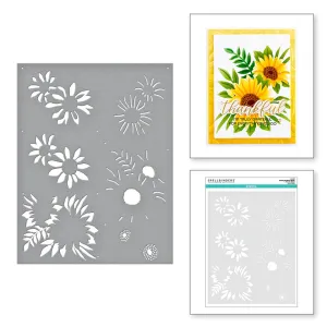 Layered Sunflower Stencil STN-071 Spellbinders