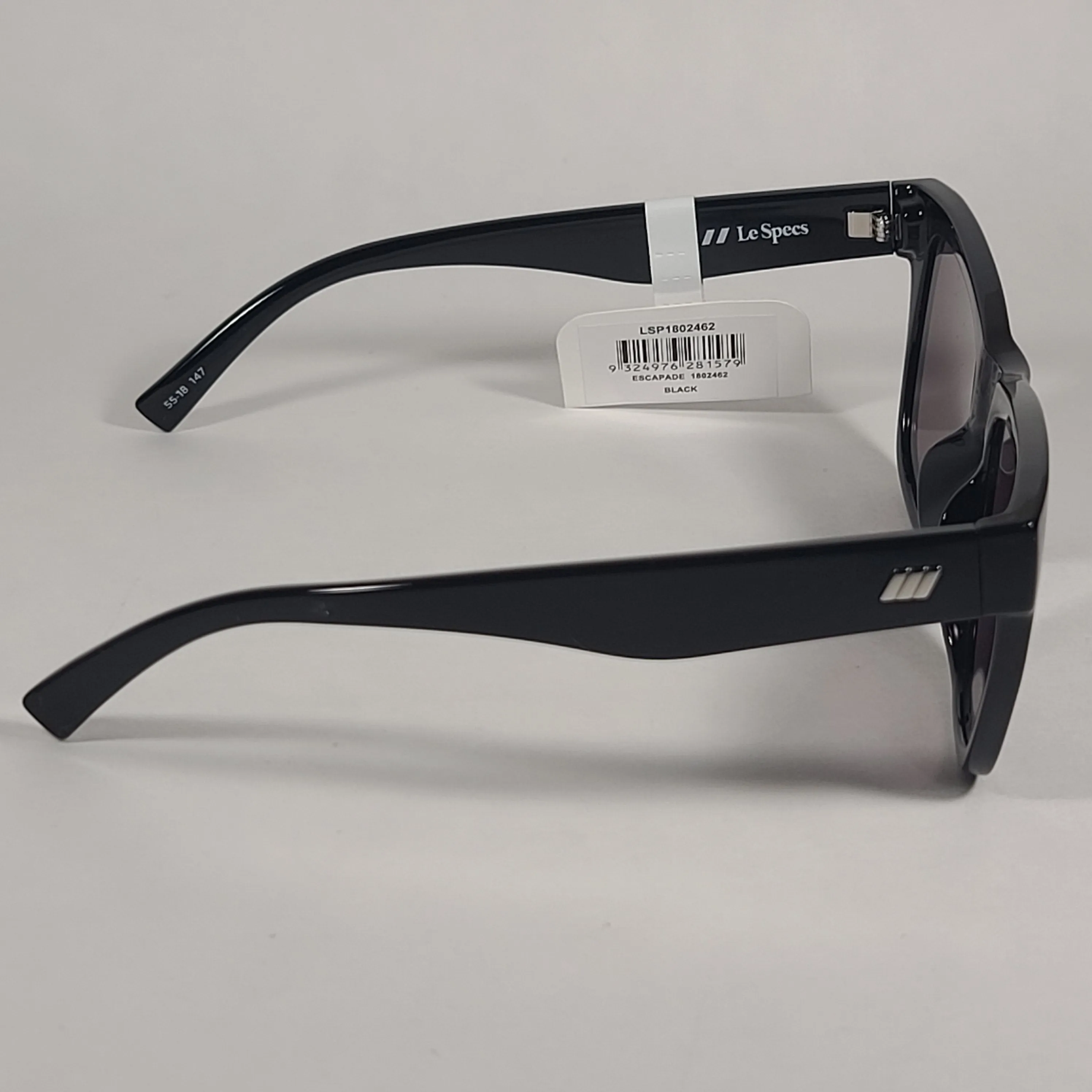 Le Specs Escapade Sunglasses Square Shiny Black Frame Smoke Gray Lens LSP1802462