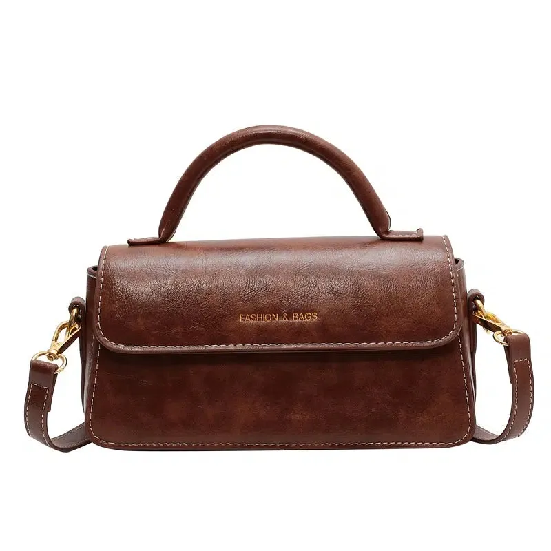Leather Handle Small Square Bag