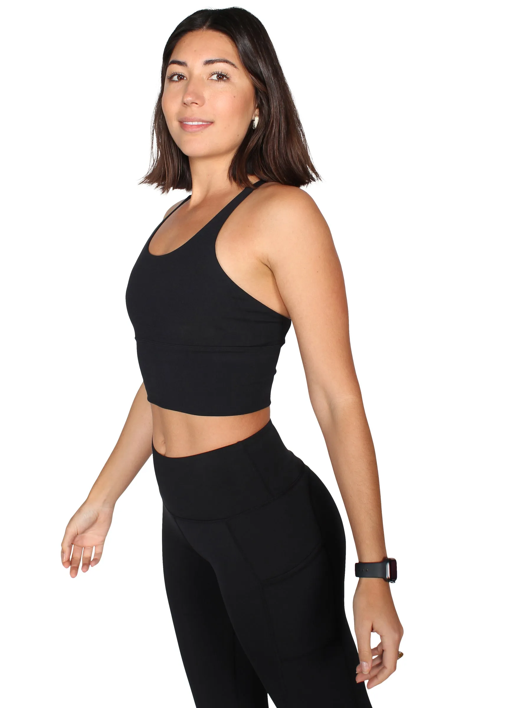 Limitless Long Line Crop - Black