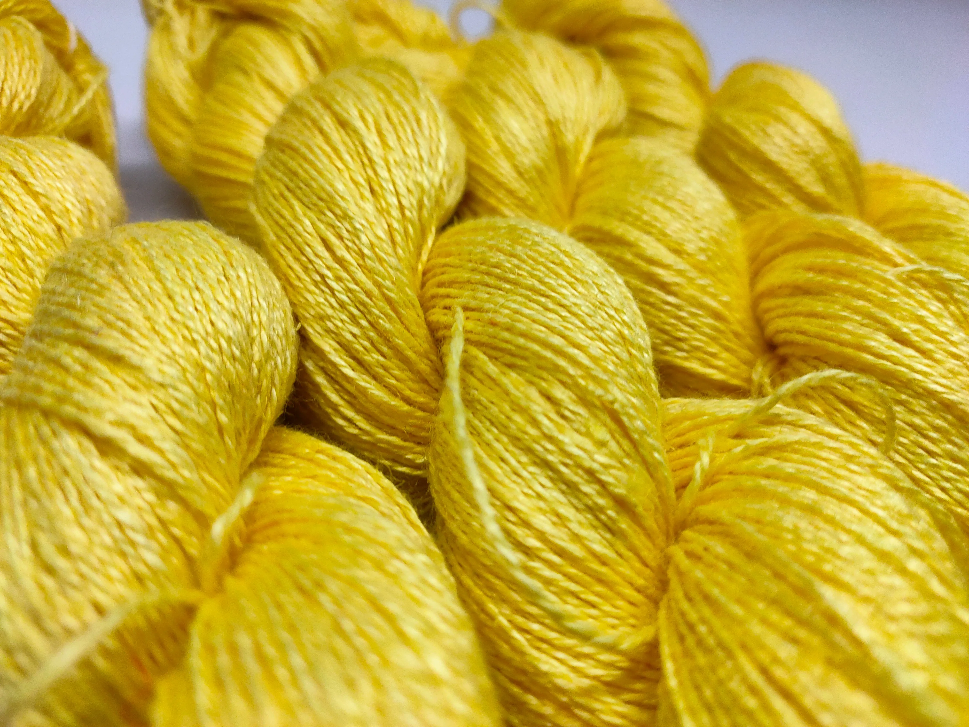Linen Sportweight 2 PLY Yarn - Lemon Yellow | SilkRouteIndia