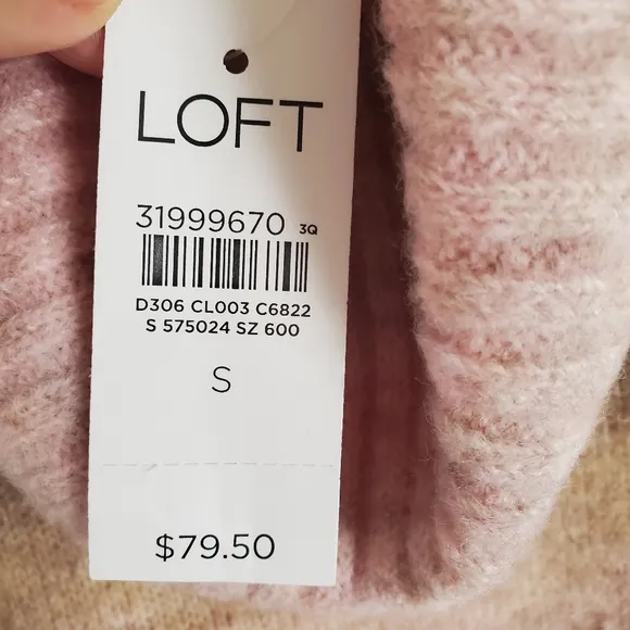 LOFT Wool Blend Ombre Turtleneck Poncho Sweater Size S Oversized