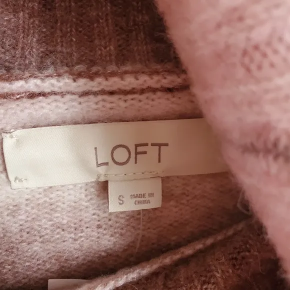 LOFT Wool Blend Ombre Turtleneck Poncho Sweater Size S Oversized