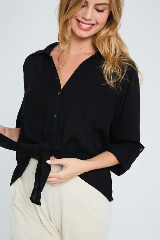 LOTS OF LOVE BUTTON DOWN TOP