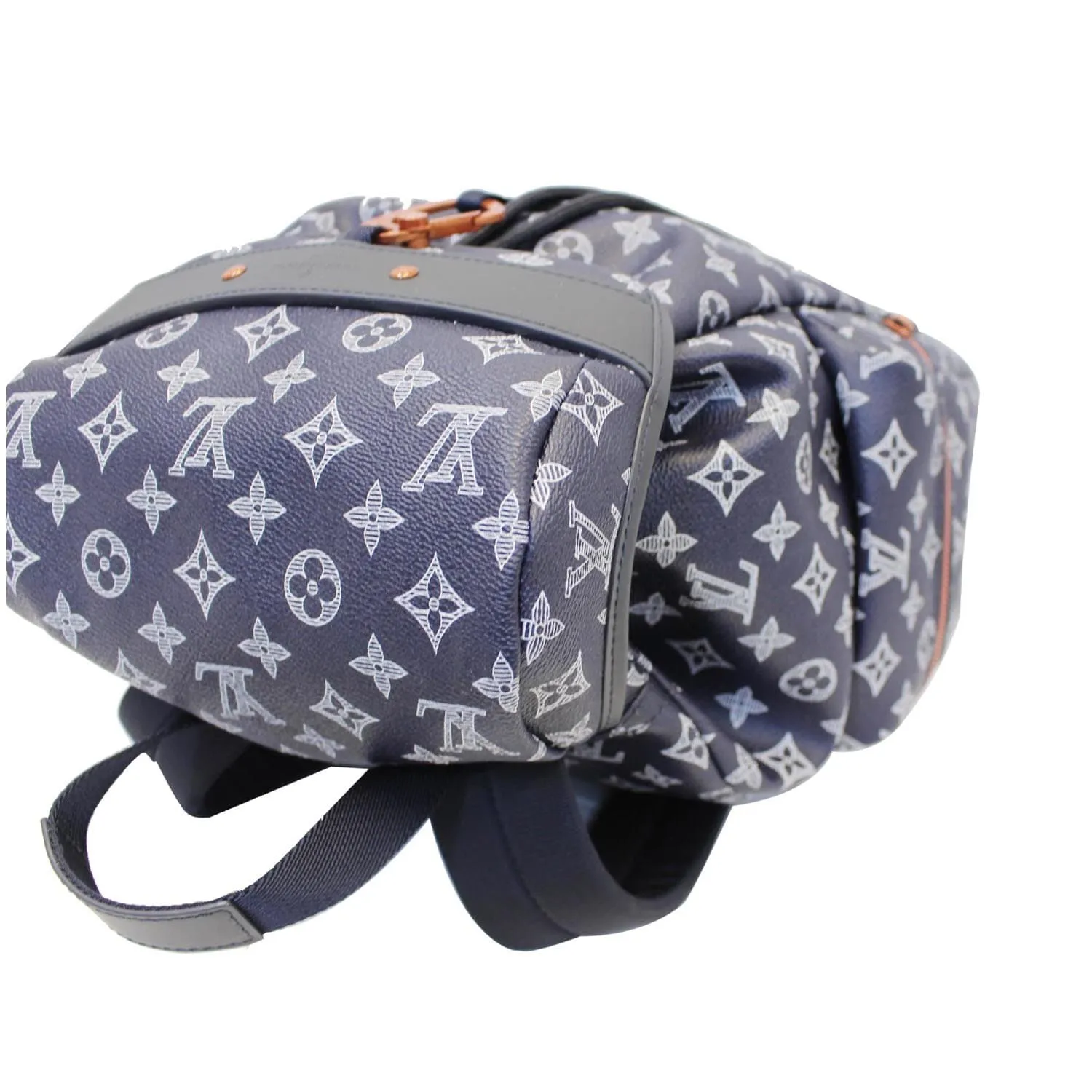 LOUIS VUITTON Discovery Upside Down Monogram Backpack Bag Navy Blue