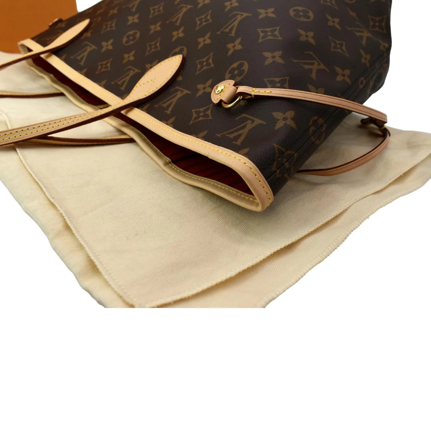 LOUIS VUITTON Neverfull MM Monogram Canvas Tote Bag Brown