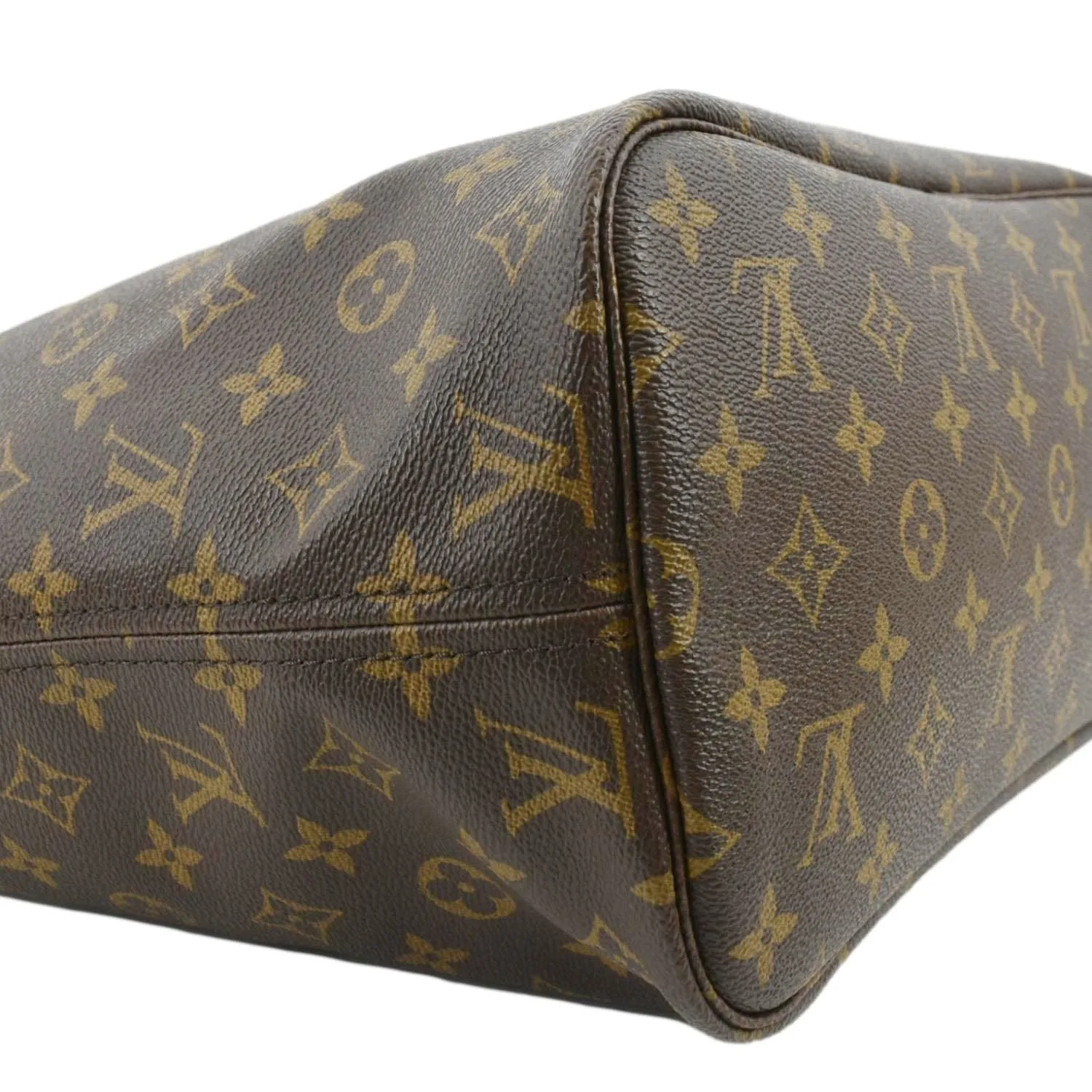 LOUIS VUITTON Neverfull MM Monogram Canvas Tote Bag Brown