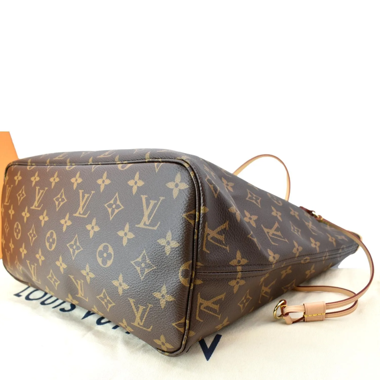 LOUIS VUITTON Neverfull MM Monogram Canvas Tote Bag Brown
