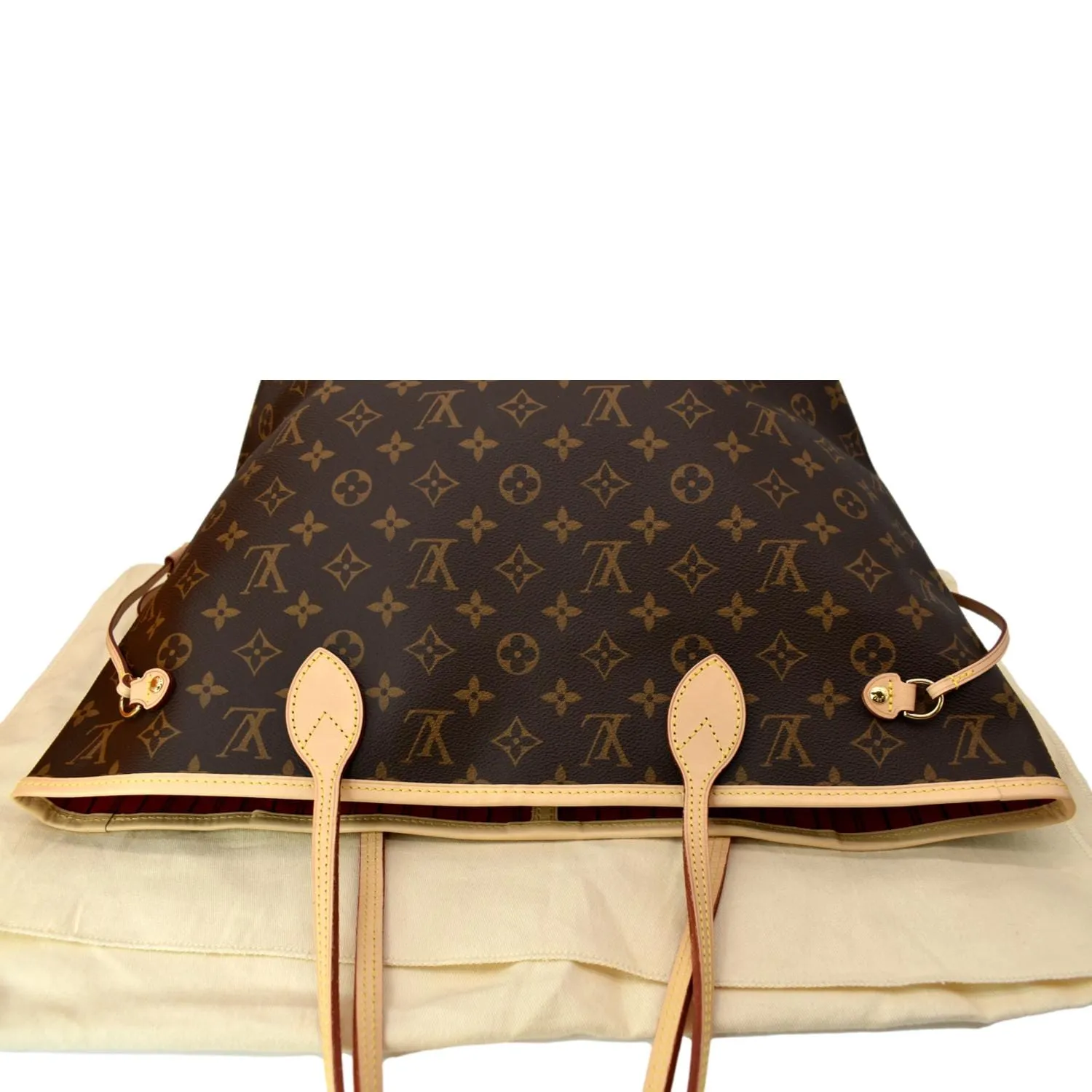LOUIS VUITTON Neverfull MM Monogram Canvas Tote Bag Brown