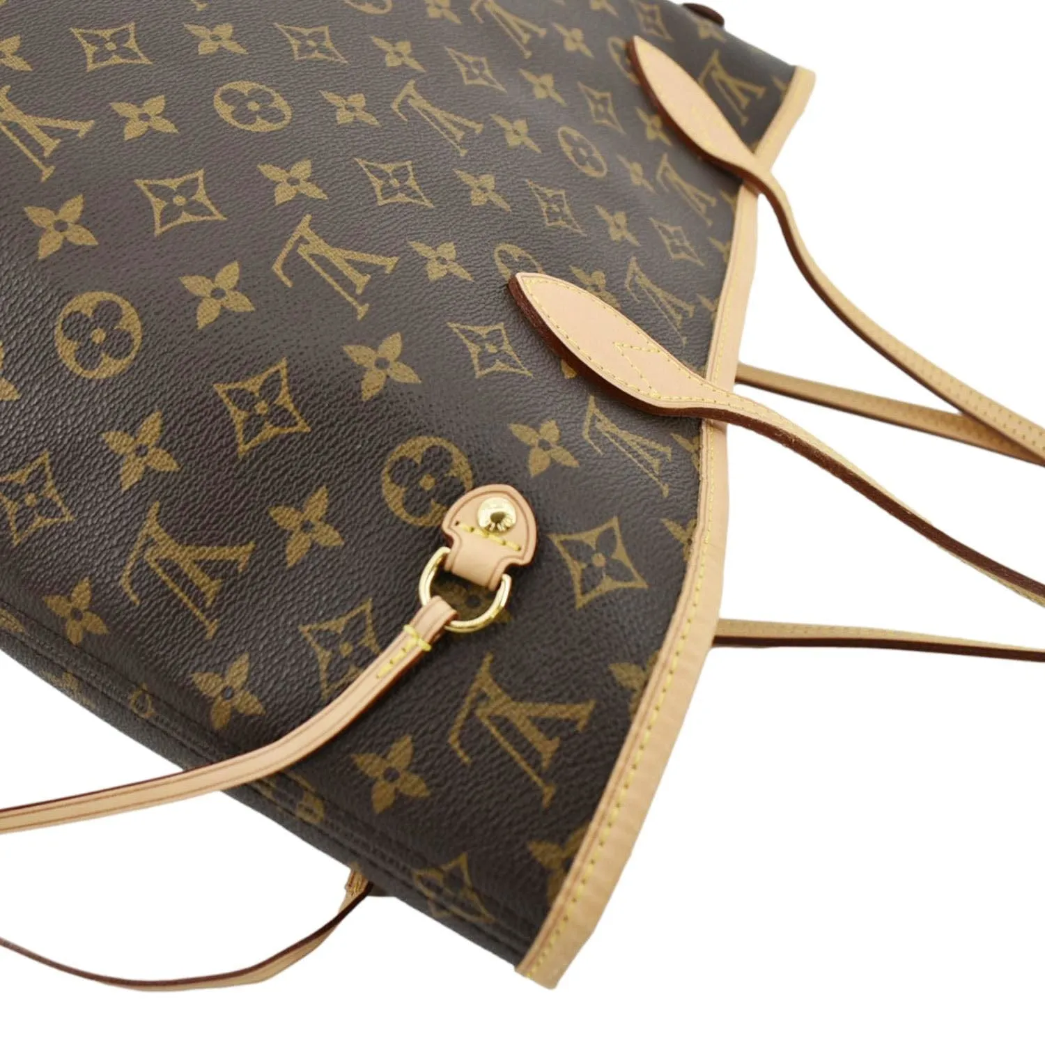 LOUIS VUITTON Neverfull MM Monogram Canvas Tote Bag Brown
