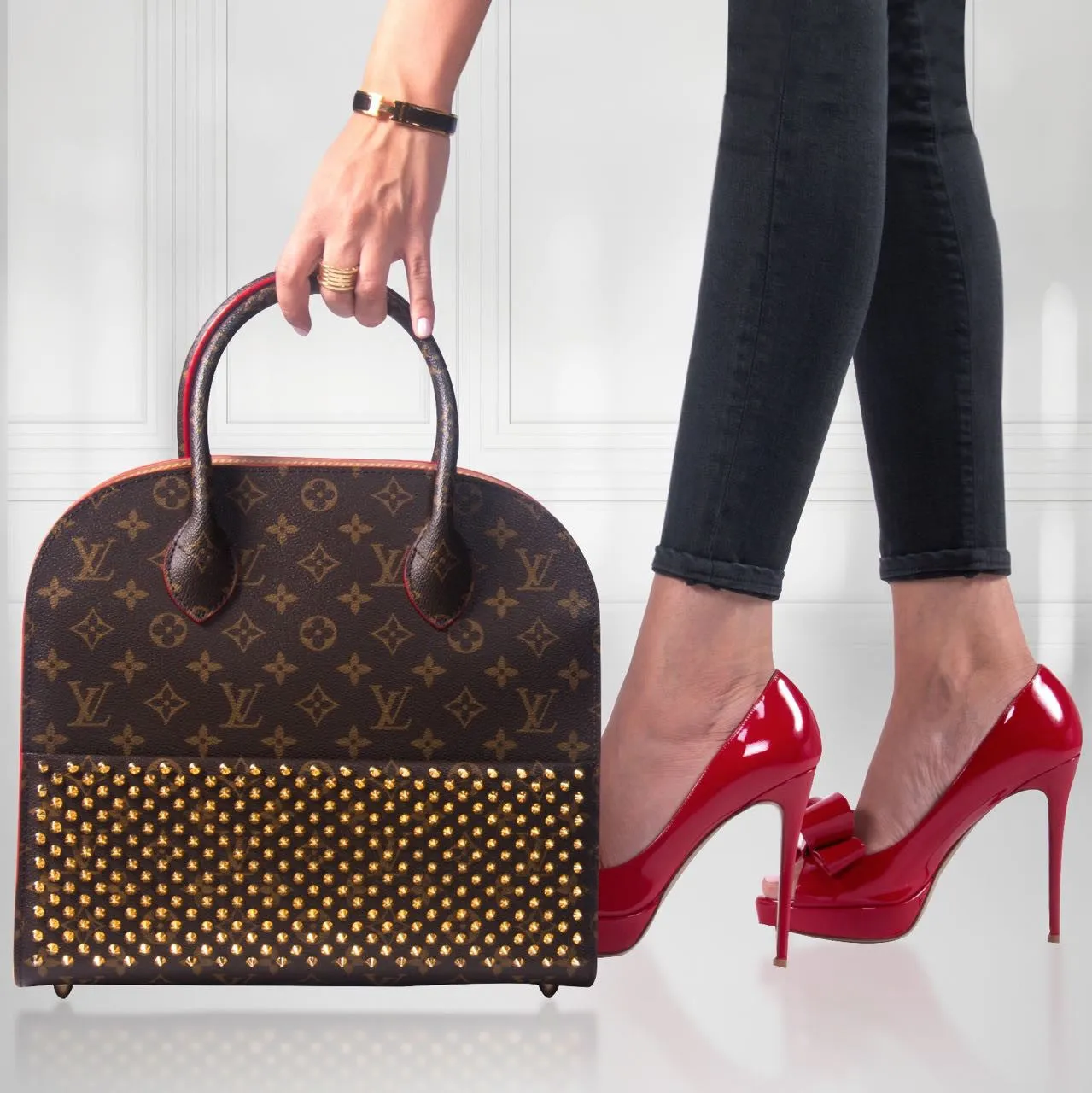 Louis Vuitton Shopping Bag Christian Louboutin