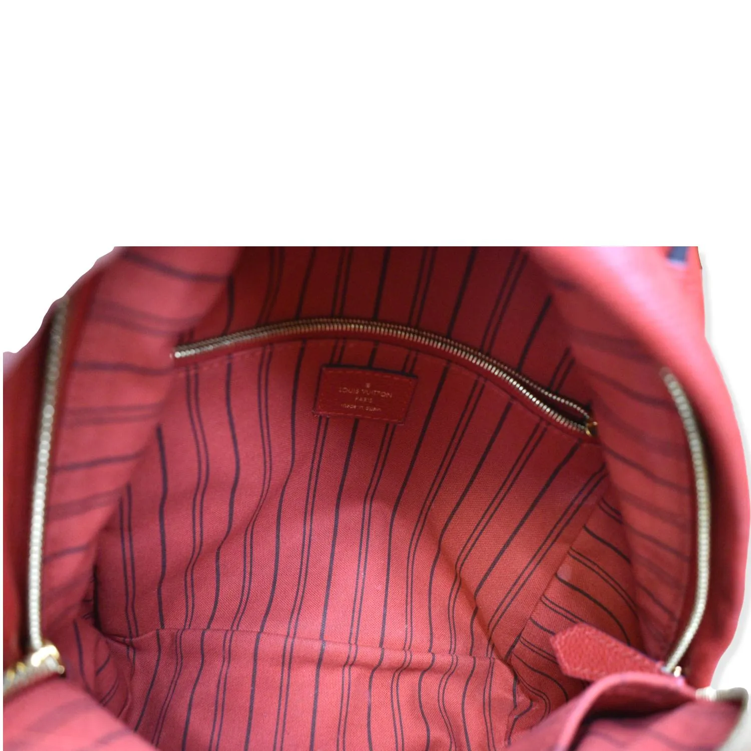 LOUIS VUITTON Sorbonne Monogram Empreinte Leather Backpack Red