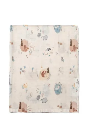 Loulou Lollipop Luxe Muslin Swaddle - Cozy Forest