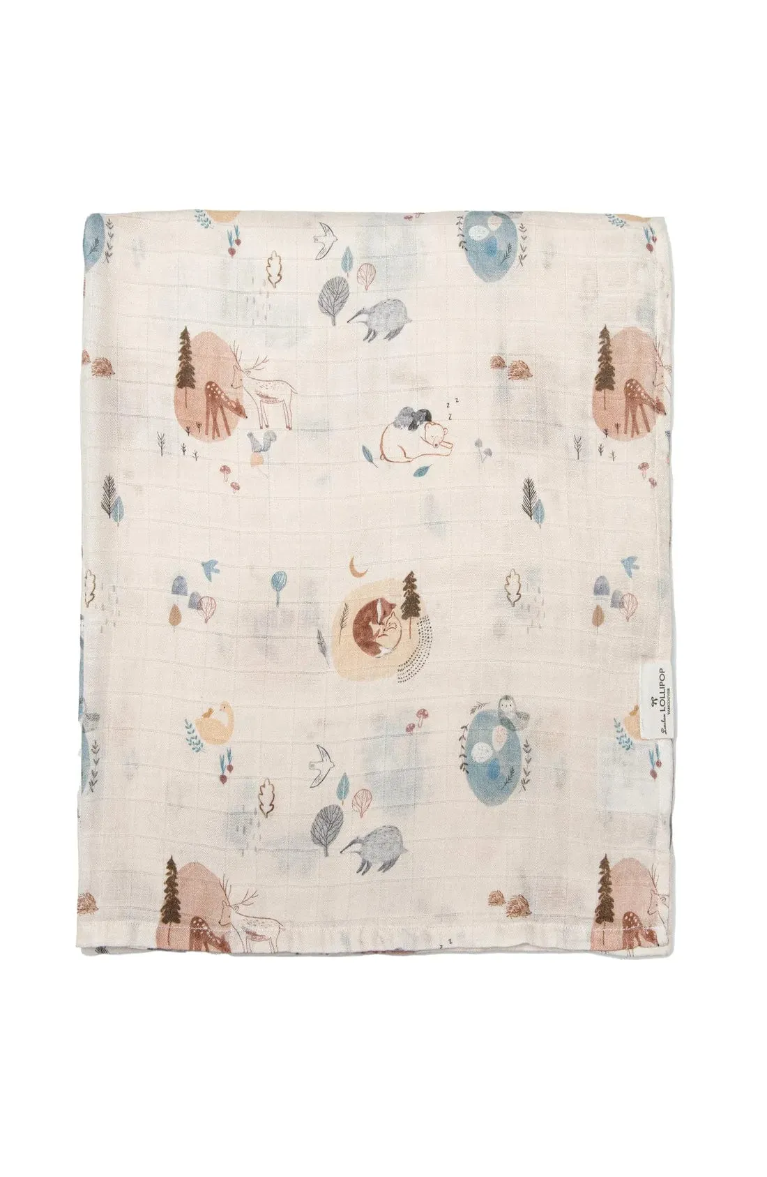 Loulou Lollipop Luxe Muslin Swaddle - Cozy Forest