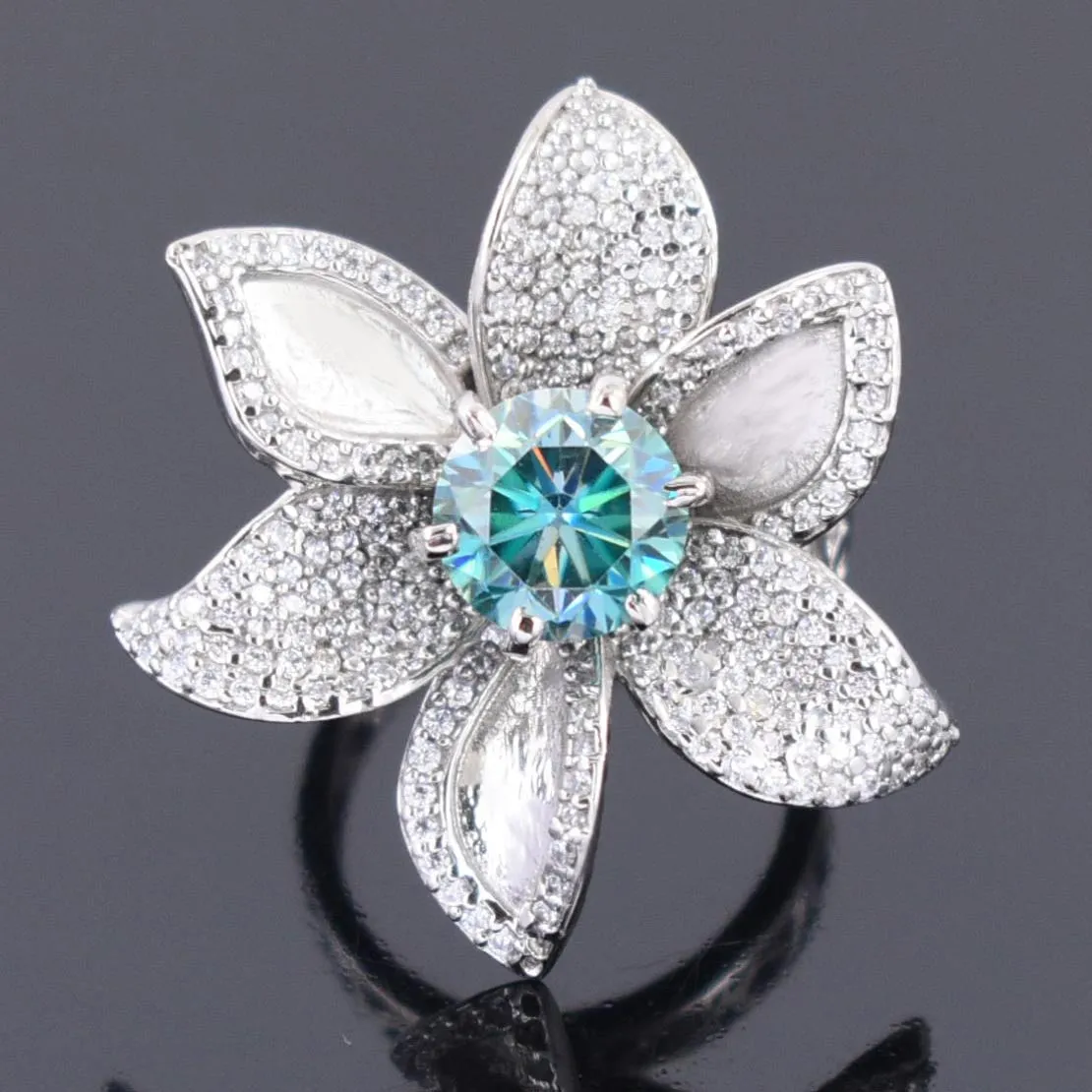 Lovely Blue Diamond Solitaire Ring in 925 Silver. Latest Designer Collection & Great Sparkle! Gift For Wedding/Birthday. 2.80 Ct Certified