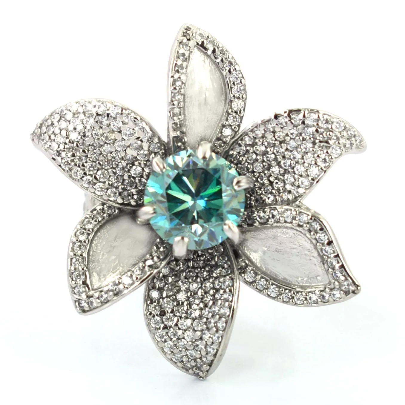 Lovely Blue Diamond Solitaire Ring in 925 Silver. Latest Designer Collection & Great Sparkle! Gift For Wedding/Birthday. 2.80 Ct Certified