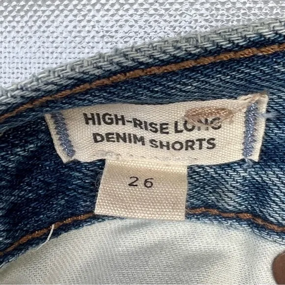 Madewell High-Rise Long Denim Shorts in Brightwood Wash