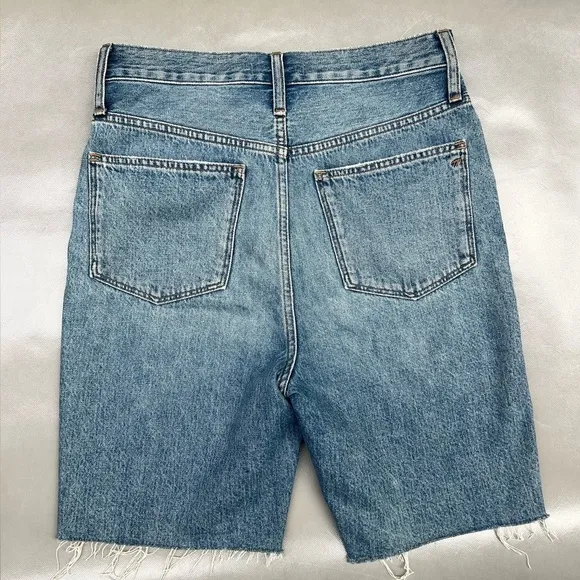 Madewell High-Rise Long Denim Shorts in Brightwood Wash