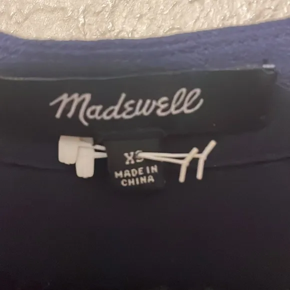 Madewell Navy Blue Bicoastal Dress Slouchy Shift Short Sleeve Size XS