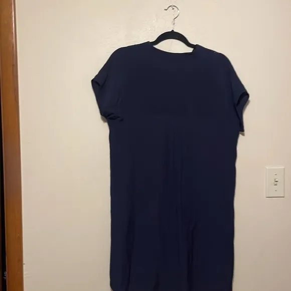 Madewell Navy Blue Bicoastal Dress Slouchy Shift Short Sleeve Size XS