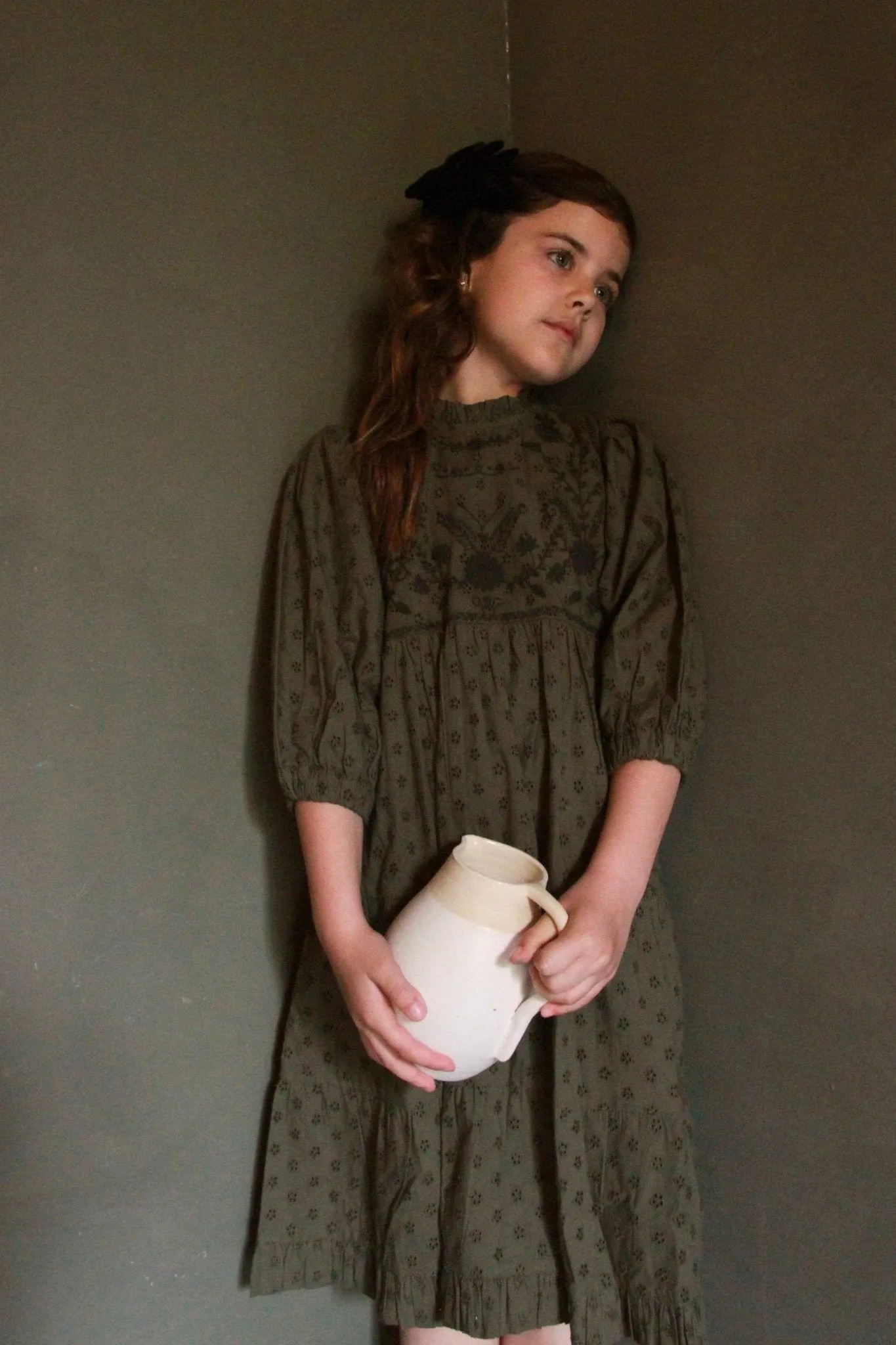 Margot Long Dress is Khaki by Bonjour Diary