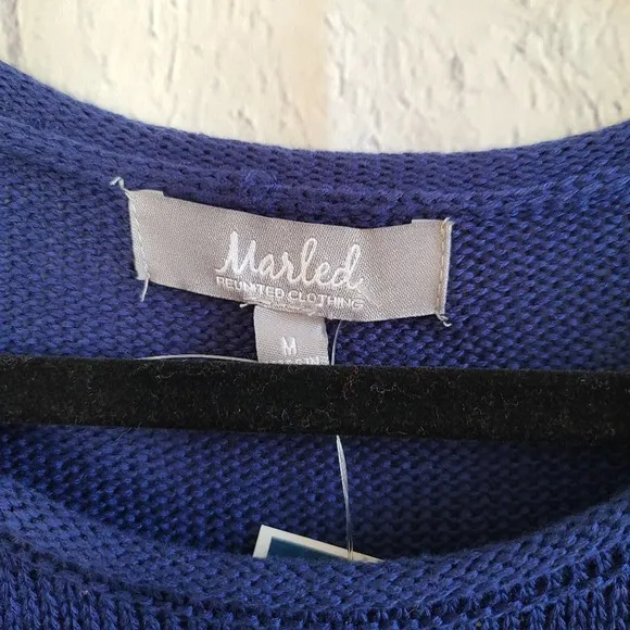 Marled By RC USA Blue Knit Sweater NWT SZ M
