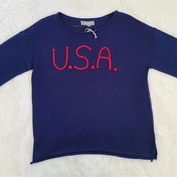 Marled By RC USA Blue Knit Sweater NWT SZ M