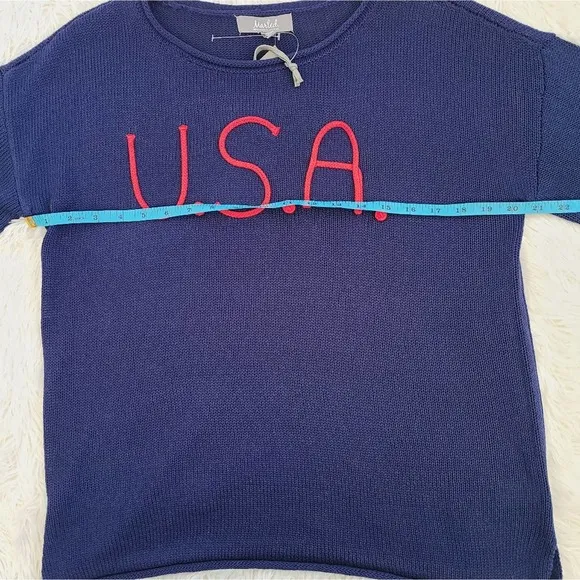 Marled By RC USA Blue Knit Sweater NWT SZ M