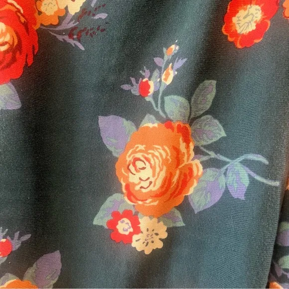 MATILDA JANE Cozy Days Teal Floral Open Front Waterfall Cardigan