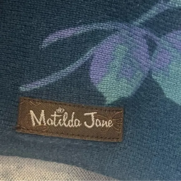MATILDA JANE Cozy Days Teal Floral Open Front Waterfall Cardigan