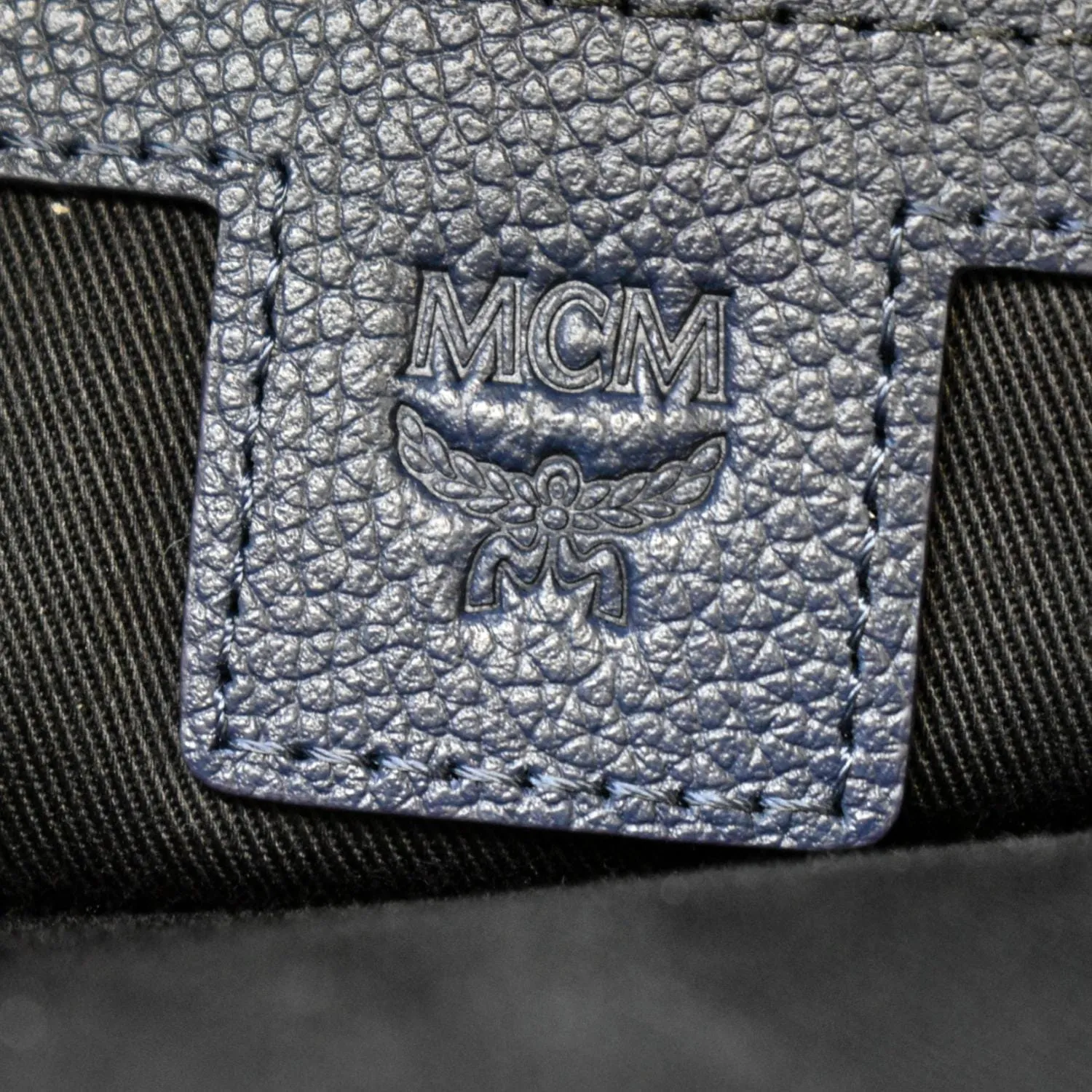 MCM New Camo Stark Floral Visetos Backpack Bag Navy Blue