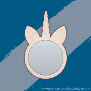 MDF and Acrylic Mirror - Round Unicorn