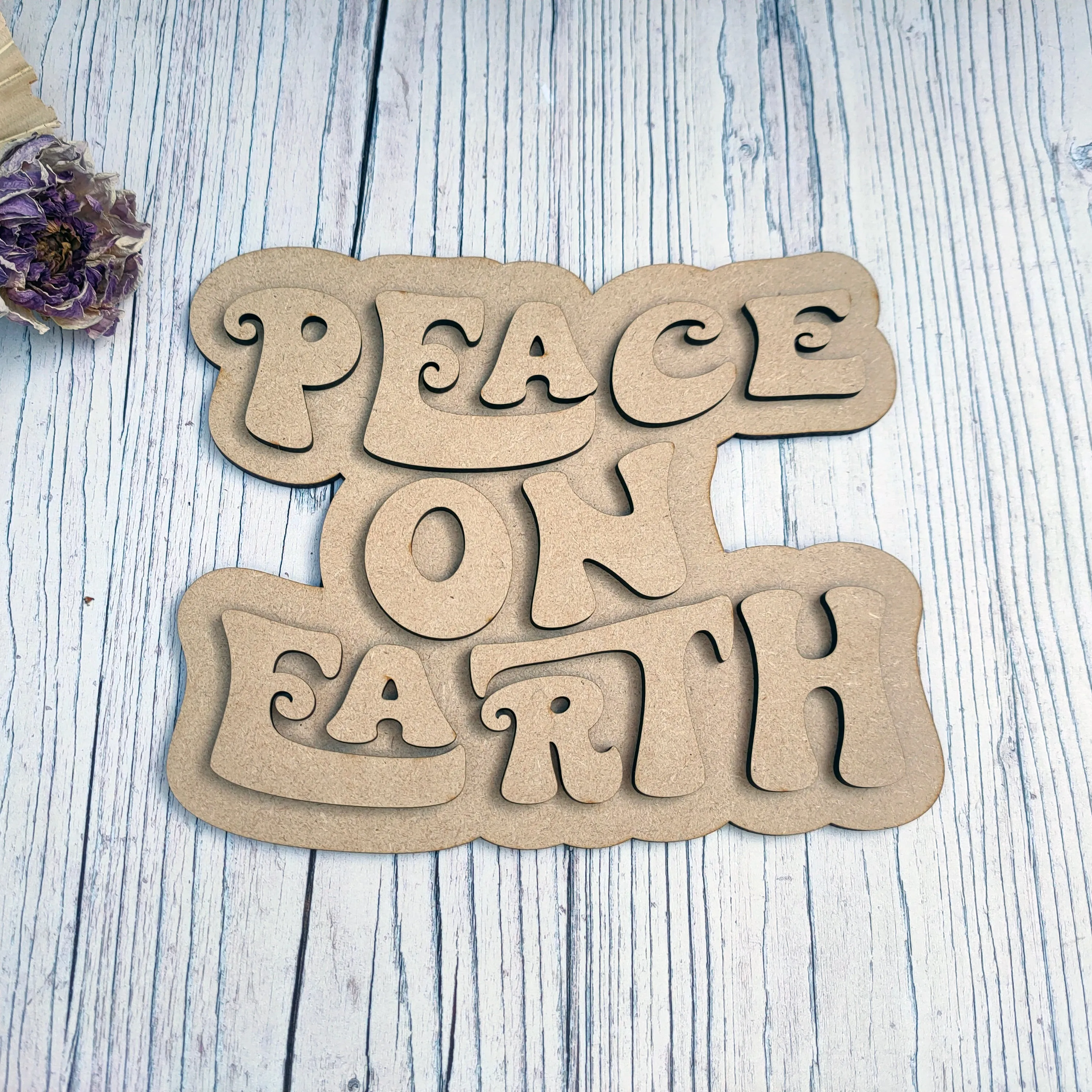 MDF Layered Peace on Earth Plaque