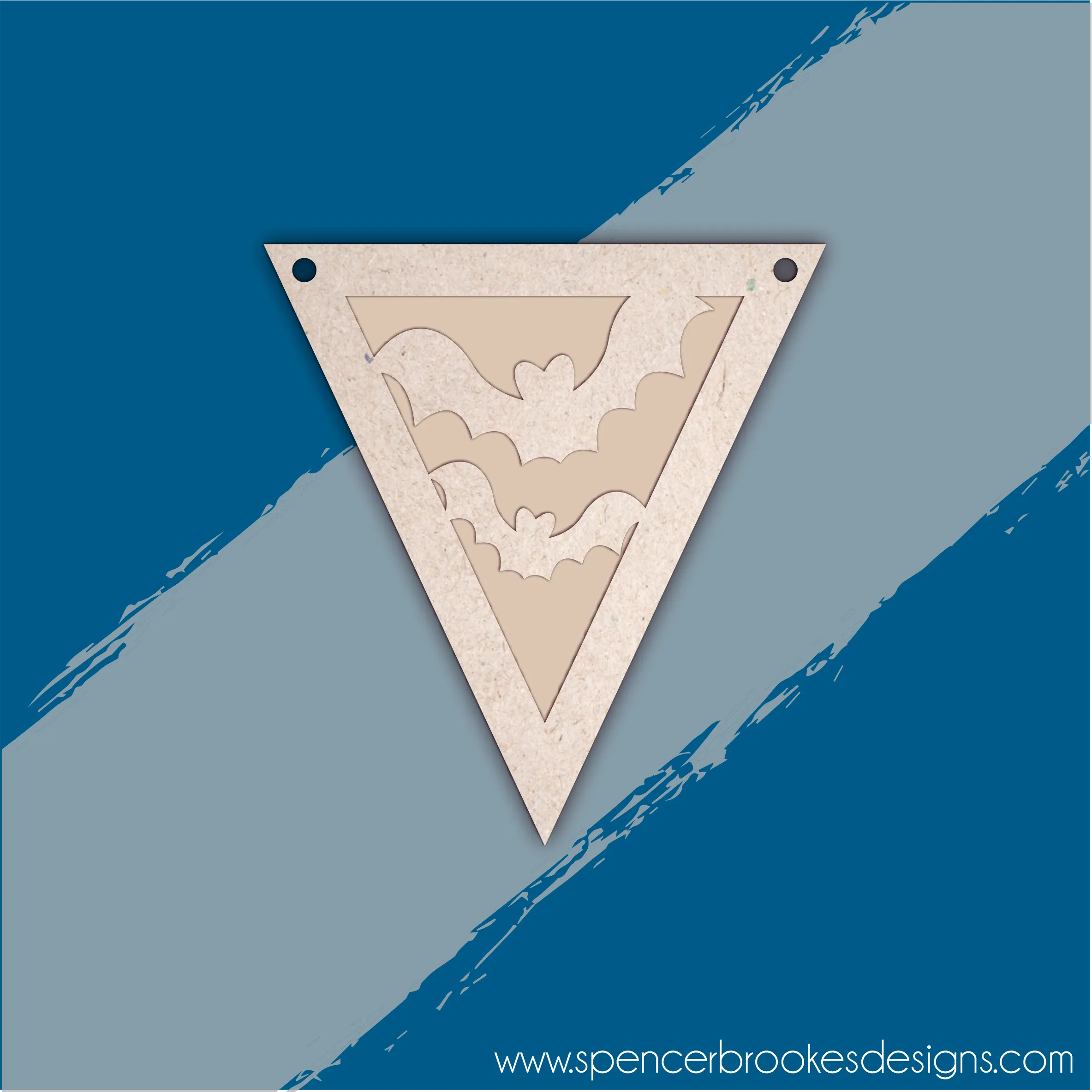 MDF Layered Triangle Halloween Flag Bunting - Bats