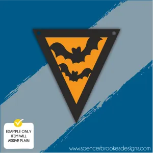 MDF Layered Triangle Halloween Flag Bunting - Bats
