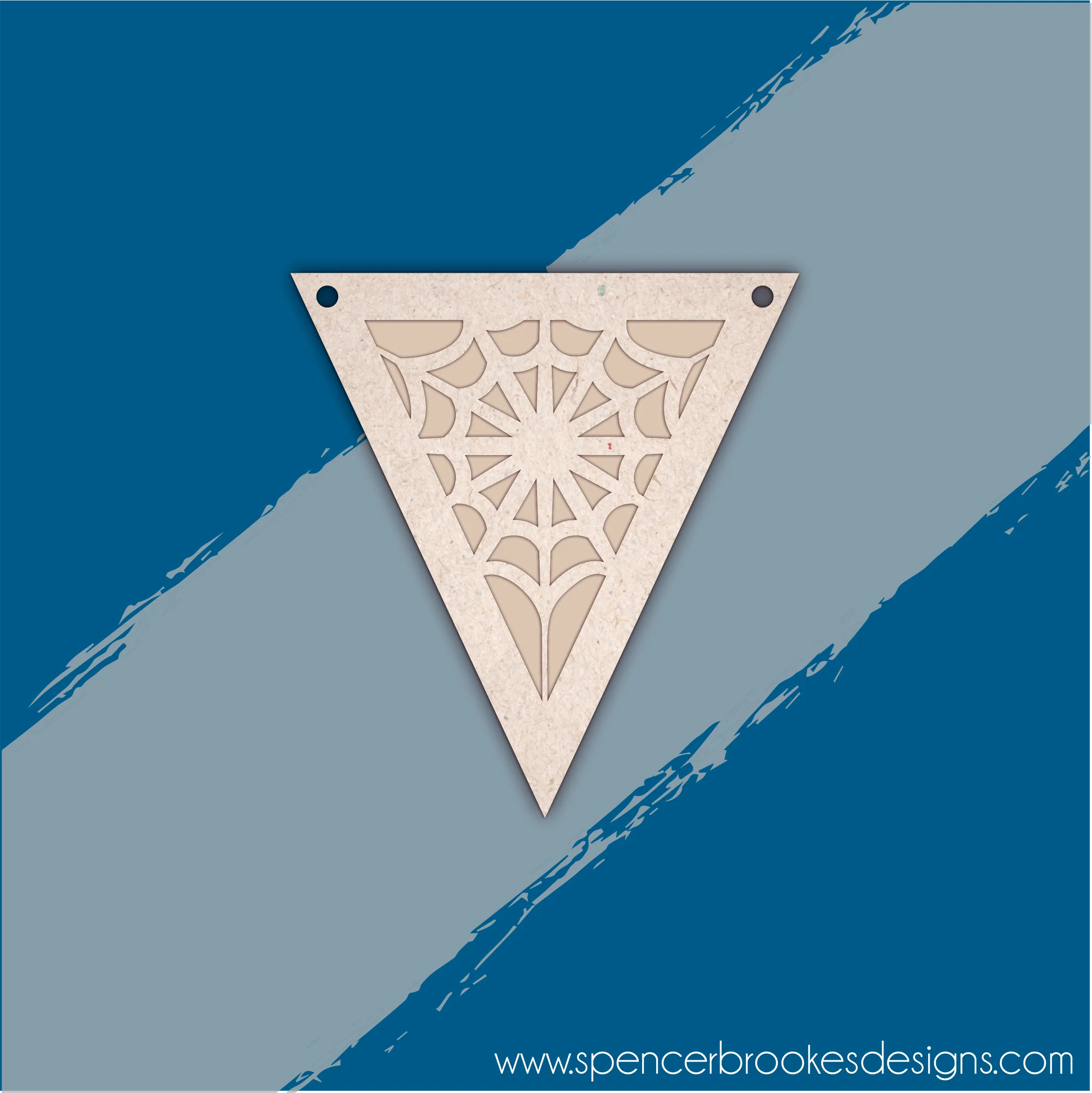 MDF Layered Triangle Halloween Flag Bunting - Spiders Web