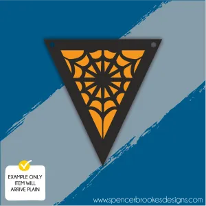 MDF Layered Triangle Halloween Flag Bunting - Spiders Web