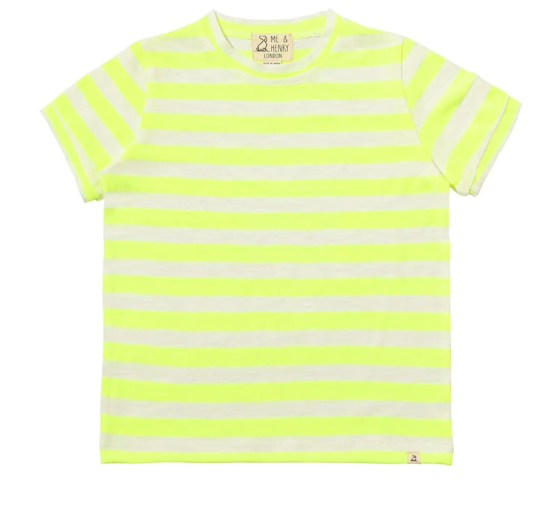 Me and Henry Camber Stripe Tee Neon/White Stripe