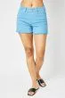 MID RISE GARMENT DYED FRAY HEM SHORTS