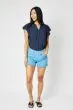 MID RISE GARMENT DYED FRAY HEM SHORTS