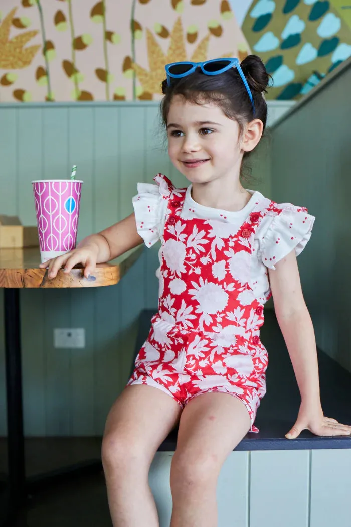 Milky |  Raspberry Playsuit |  Sizes 8-12