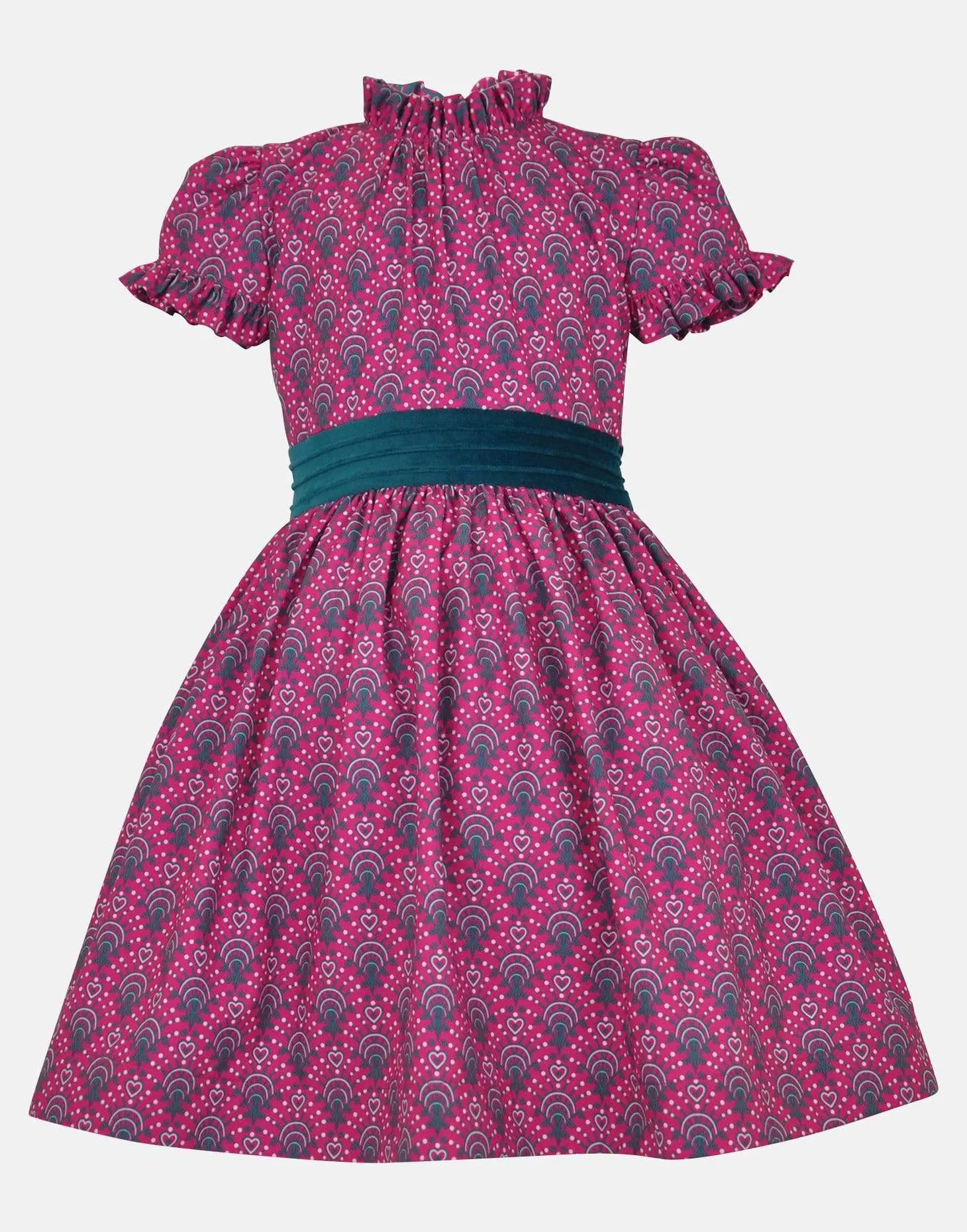 Millicent : Magenta print dress & headband