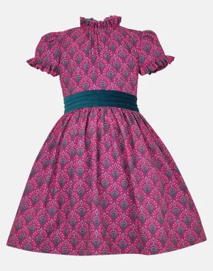 Millicent : Magenta print dress & headband