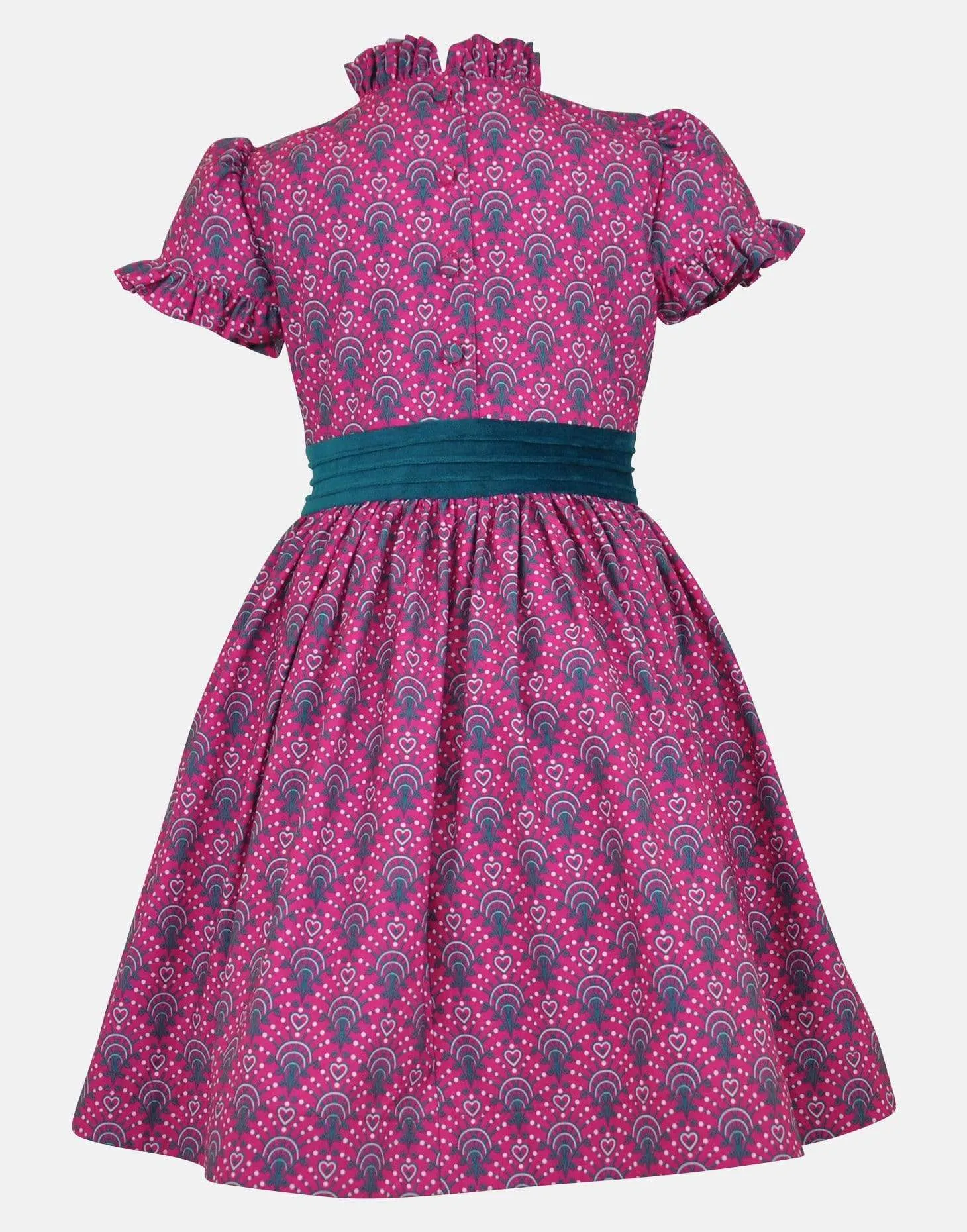 Millicent : Magenta print dress & headband