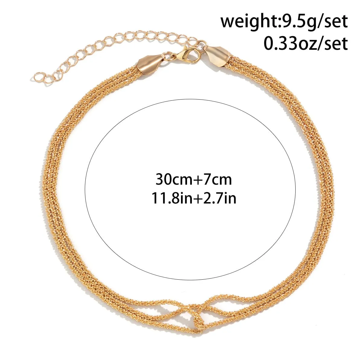 Minimalist Two Tone Twisted Choker Necklace