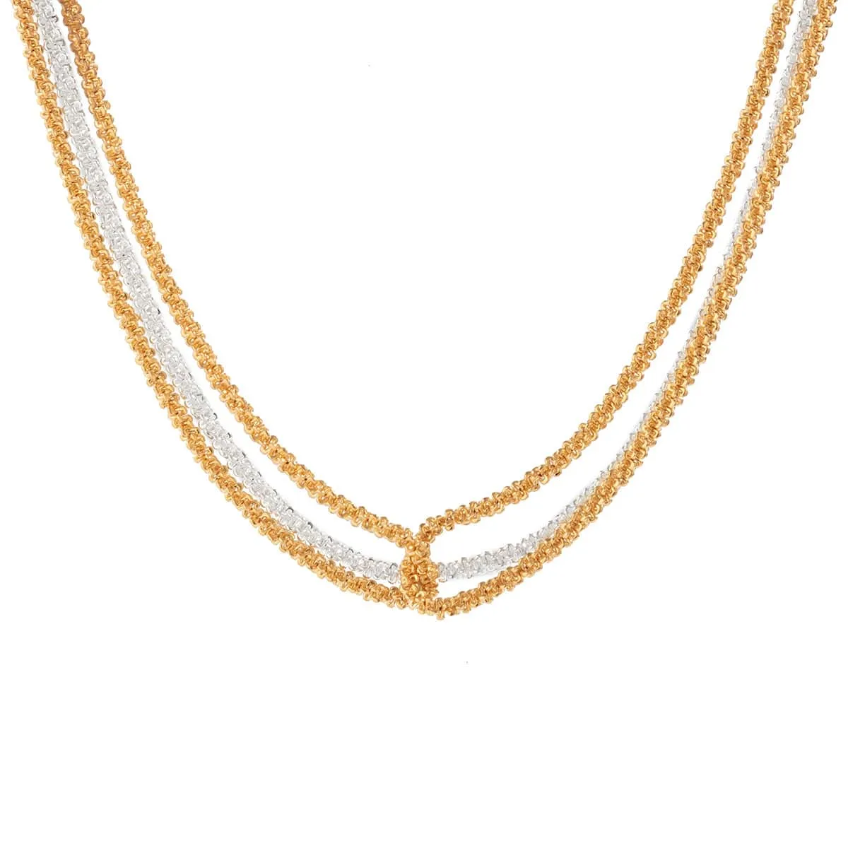 Minimalist Two Tone Twisted Choker Necklace