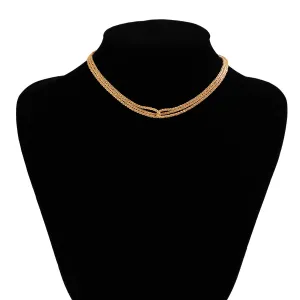 Minimalist Two Tone Twisted Choker Necklace